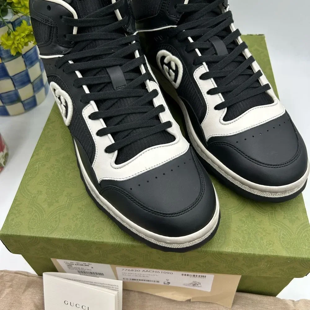 Men's Gucci, Mac 80 , high top leather sneakers size 9 made in Italy